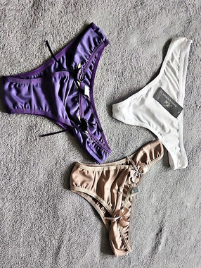 Panties 3-Pack in Purple & White